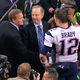 Roger Goodell reaches out to shake the hand of New England Patriots quarterback Tom Brady after Super Bowl LI. (Screenshot: Fox)